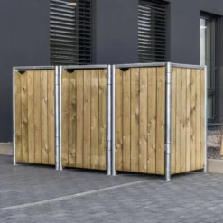 Cache-poubelle 3 Compartiments Müllbox En Bois Traité Naturel 3x240L – HIDE 9 Cache-poubelle 3 Compartiments Müllbox En Bois Traité Naturel 3x240L – HIDE -Jardin Abri Boutique cache poubelle 3 compartiments mullbox en bois traite naturel 3x240l hide 3