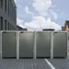 Cache-poubelle 4 Compartiments Müllbox En Aluminium Gris 4x140L – HIDE