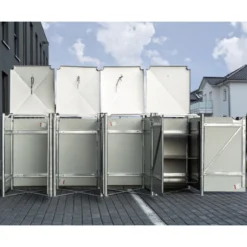 Cache-poubelle 4 Compartiments Müllbox En Aluminium Noir 4x240L – HIDE -Jardin Abri Boutique cache poubelle 4 compartiments mullbox en aluminium noir 4x240l hide 3