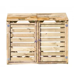 Cache Poubelle Double En Bois Massif Certifié Traité Autoclave -Jardin Abri Boutique cache poubelle double en bois massif certifie traite autoclave 2