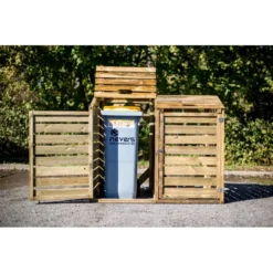 Cache Poubelle Double En Bois Massif Certifié Traité Autoclave -Jardin Abri Boutique cache poubelle double en bois massif certifie traite autoclave 4