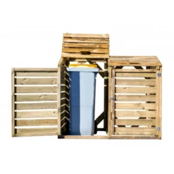 Cache Poubelle Double En Bois Massif Certifié Traité Autoclave -Jardin Abri Boutique cache poubelle double en bois massif certifie traite autoclave 5