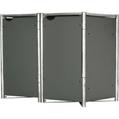 Cache-poubelle 2 Compartiments Müllbox En Aluminium Gris 2x140L – HIDE -Jardin Abri Boutique cache poubelle mullbox en aluminium gris 2x140l hide 2
