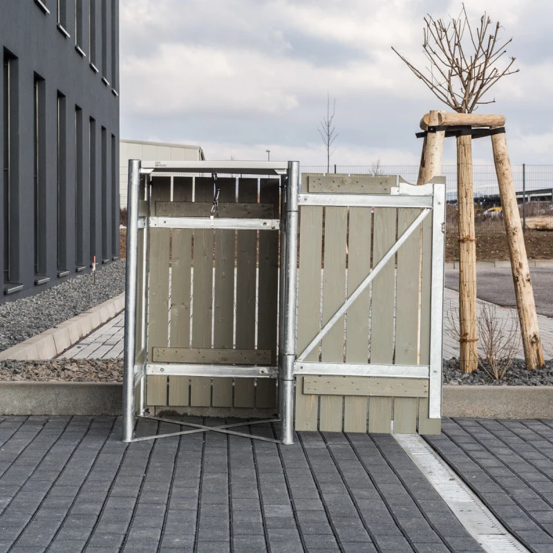 Cache-poubelle Müllbox En Bois Traité Gris 140L – HIDE 5 Cache-poubelle Müllbox En Bois Traité Gris 140L – HIDE – Image 5