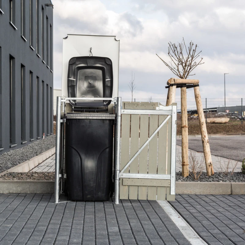 Cache-poubelle Müllbox En Bois Traité Gris 140L – HIDE 1 Cache-poubelle Müllbox En Bois Traité Gris 140L – HIDE