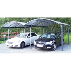 Carport 2 Voitures En Aluminium Et Polycarbonate 6mm ANTI-UV - Habrita
