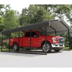 Carport à Toit En Acier Galvanisé 22,57m² Couleur Anthracite – Shelter Logic -Jardin Abri Boutique carport 2257m a toit en acier galvanise couleur anthracite shelter logic 2