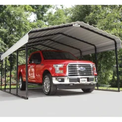 Carport à Toit En Acier Galvanisé 22,57m² Couleur Beige – Shelter Logic -Jardin Abri Boutique carport a toit en acier galvanise 2257m couleur beige shelter logic 1 3