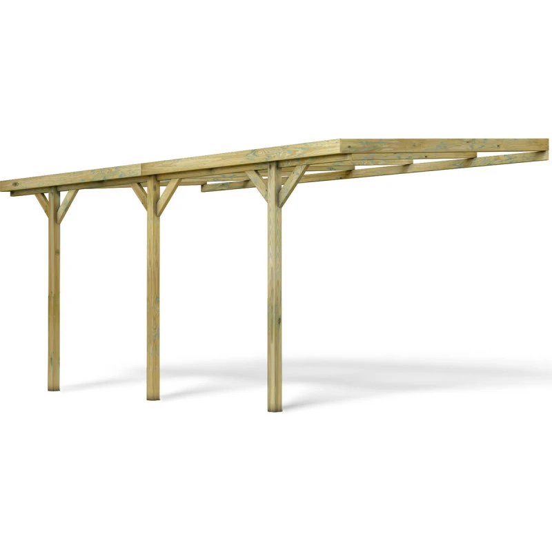 Carport Adossé 1 Voiture HENRI En Pin Traité Autoclave 15,77m² - Forest Style 2 Carport Adossé 1 Voiture HENRI En Pin Traité Autoclave 15,77m² - Forest Style – Image 2