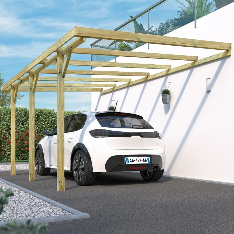 Carport Adossé 1 Voiture HENRI En Pin Traité Autoclave 15,77m² - Forest Style 1 Carport Adossé 1 Voiture HENRI En Pin Traité Autoclave 15,77m² - Forest Style