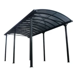 Carport Camping Car Anthracite En Aluminium 3,59x7,62m Et Polycarbonate 6mm X-METAL