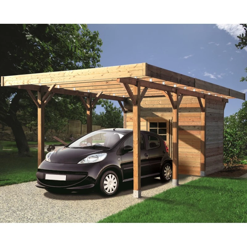 Carport Configuré 7x3x2,5m En Bois Traité Autoclave - SOLID 1 Carport Configuré 7x3x2,5m En Bois Traité Autoclave - SOLID