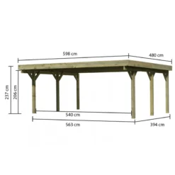 Carport Double En Bois Autoclave 28,3m² Et Toit En Acier – KARIBU 8 Carport Double En Bois Autoclave 28,3m² Et Toit En Acier – KARIBU -Jardin Abri Boutique carport double en bois autoclave 283m et toit en acier karibu 2