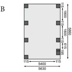 Carport Double En Bois Autoclave 40,2m² Avec Poteau En Arc Et Toit En PVC Gris – KARIBU -Jardin Abri Boutique carport double en bois autoclave 402m avec poteau en arc et toit en pvc gris karibu 3