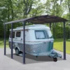 Carport En Alu Gris Et Polycarbonate 1 Voiture 18,2m² Arcadia Alpine 5000 - CANOPIA
