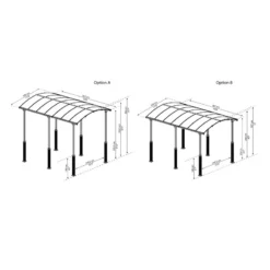 Carport En Alu Gris Et Polycarbonate 1 Voiture 18,2m² Arcadia Alpine 5000 - CANOPIA -Jardin Abri Boutique carport en alu gris et polycarbonate 1 voiture 182m arcadia alpine 5000 canopia 2