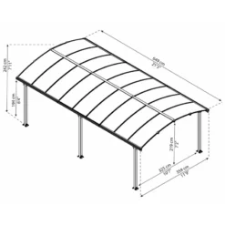 Carport En Alu Gris Et Polycarbonate 1 Voiture 23,3m² Arcadia™ 6400 – Canopia -Jardin Abri Boutique carport en alu gris et polycarbonate 1 voiture 233m arcadia 6400 canopia 2