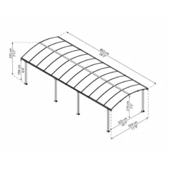 Carport En Alu Gris Et Polycarbonate 31m² Arcadia™ 8500 – Canopia -Jardin Abri Boutique carport en alu gris et polycarbonate 31m arcadia 8500 canopia 2
