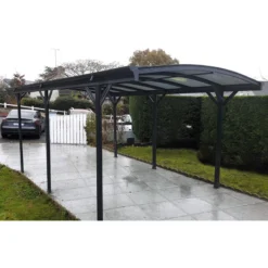 Carport En Aluminium Anthracite 3x5,05m Et Polycarbonate 6mm X-METAL -Jardin Abri Boutique carport en aluminium anthracite 3x505m et polycarbonate 6mm x metal 4