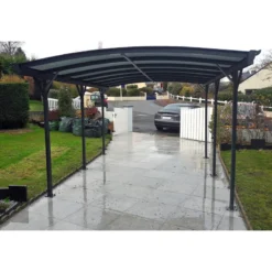 Carport En Aluminium Anthracite 3x5,05m Et Polycarbonate 6mm X-METAL -Jardin Abri Boutique carport en aluminium anthracite 3x505m et polycarbonate 6mm x metal 5