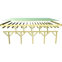 Carport En Bois Autoclave 26,9m², Toit En Acier Et Deux Poteaux En Arc – KARIBU 10 Carport En Bois Autoclave 26,9m², Toit En Acier Et Deux Poteaux En Arc – KARIBU -Jardin Abri Boutique carport en bois autoclave 269m toit en acier et deux poteaux en arc karibu 4
