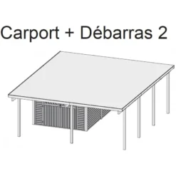 Carport En Bois Autoclave 30,35m² Avec Débarras 9m² - Karibu -Jardin Abri Boutique carport en bois autoclave 3035m avec debarras 9m karibu 2