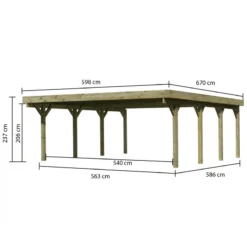 Carport En Bois Autoclave 40,2m² Et Toit En Acier – KARIBU -Jardin Abri Boutique carport en bois autoclave 402m et toit en acier karibu 2
