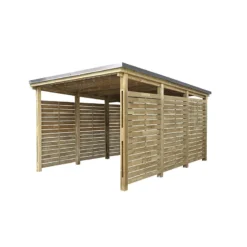 Carport Simple En Bois Autoclave 19,6m² + Toit En Acier César – Forest Style -Jardin Abri Boutique carport simple en bois autoclave 2092m toit en acier shelty forest style 2