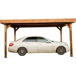 Carport THONES 17,54m² En Bois Massif Avec Toit Bac Acier HABRITA -Jardin Abri Boutique carport thones 1764m en bois massif avec toit bac acier habrita 2