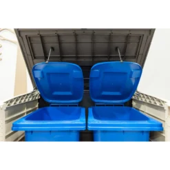 Coffre De Jardin Multifonctions En Résine 1200L Toit Plat Beige - Keter -Jardin Abri Boutique coffre de jardin multifonctions en resine 1200l keter 2