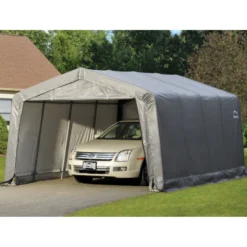Garage Démontable 18,13m² En Acier Et Polyéthylène Gris – Shelter Logic -Jardin Abri Boutique garage 1813m demontable en acier et polyethylene gris shelter logic 3