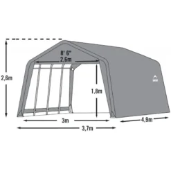 Garage Démontable 18,13m² En Acier Et Polyéthylène Gris – Shelter Logic -Jardin Abri Boutique garage 1813m demontable en acier et polyethylene gris shelter logic 5