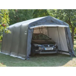 Garage Démontable 18,3m² En Acier Et Polyéthylène Gris – Shelter Logic