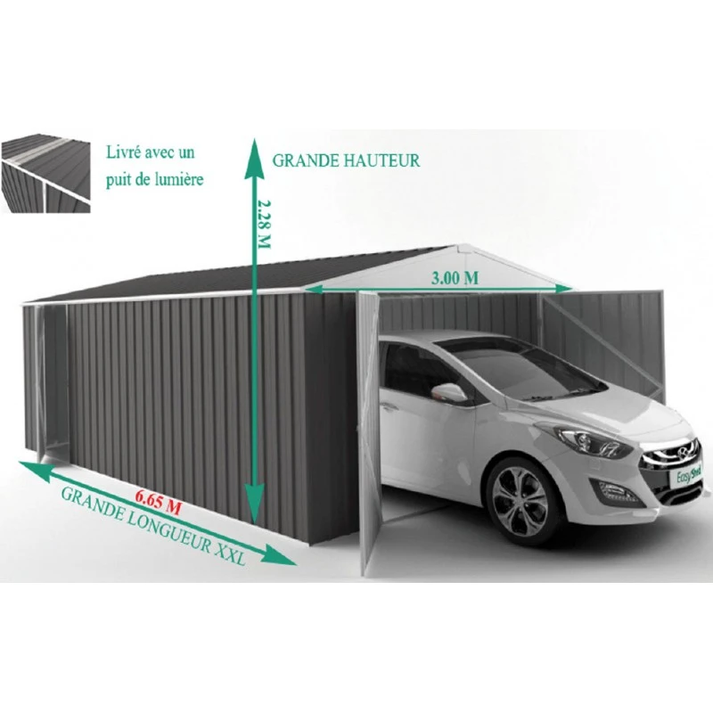 Garage En Acier Zincalume Colorbond 20,1m² Grande Hauteur EASYSHED 5 Garage En Acier Zincalume Colorbond 20,1m² Grande Hauteur EASYSHED – Image 5
