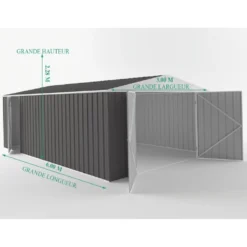 Garage En Acier Zincalume Colorbond Anthracite 18m² EASYSHED -Jardin Abri Boutique garage en acier zincalume colorbond anthracite 18m easyshed 4