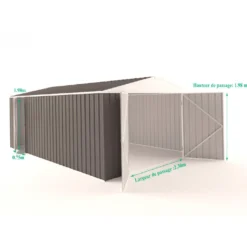 Garage En Acier Zincalume Colorbond Anthracite 18m² EASYSHED -Jardin Abri Boutique garage en acier zincalume colorbond anthracite 18m easyshed 5