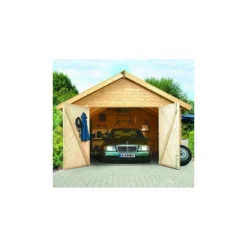 Garage En Bois Certifié 20,78m² - Madriers 40mm – Karibu -Jardin Abri Boutique garage en bois certifie 2078m madriers 40mm karibu 3