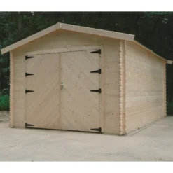 Garage En Bois Massif 18,19m² Madriers 28mm SOLID