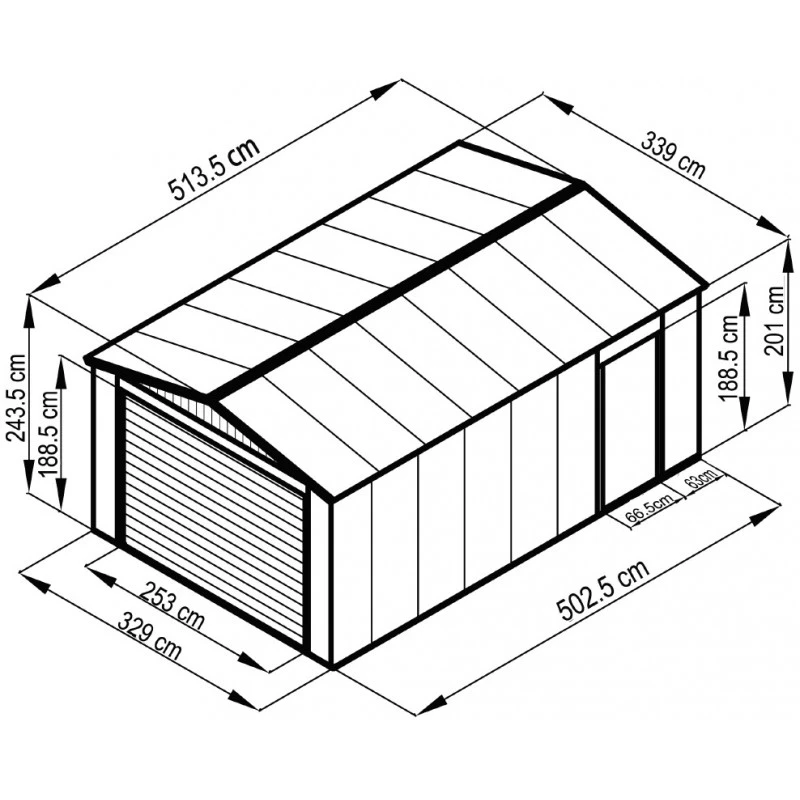Garage Métal Anthracite 17,31m² Porte Enroulable + Kit D'ancrage X-METAL 2 Garage Métal Anthracite 17,31m² Porte Enroulable + Kit D'ancrage X-METAL – Image 2