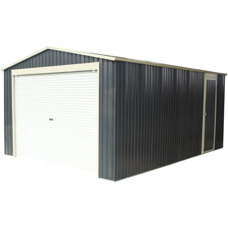 Garage Métal Anthracite 17,31m² Porte Enroulable + Kit D'ancrage X-METAL 1 Garage Métal Anthracite 17,31m² Porte Enroulable + Kit D'ancrage X-METAL