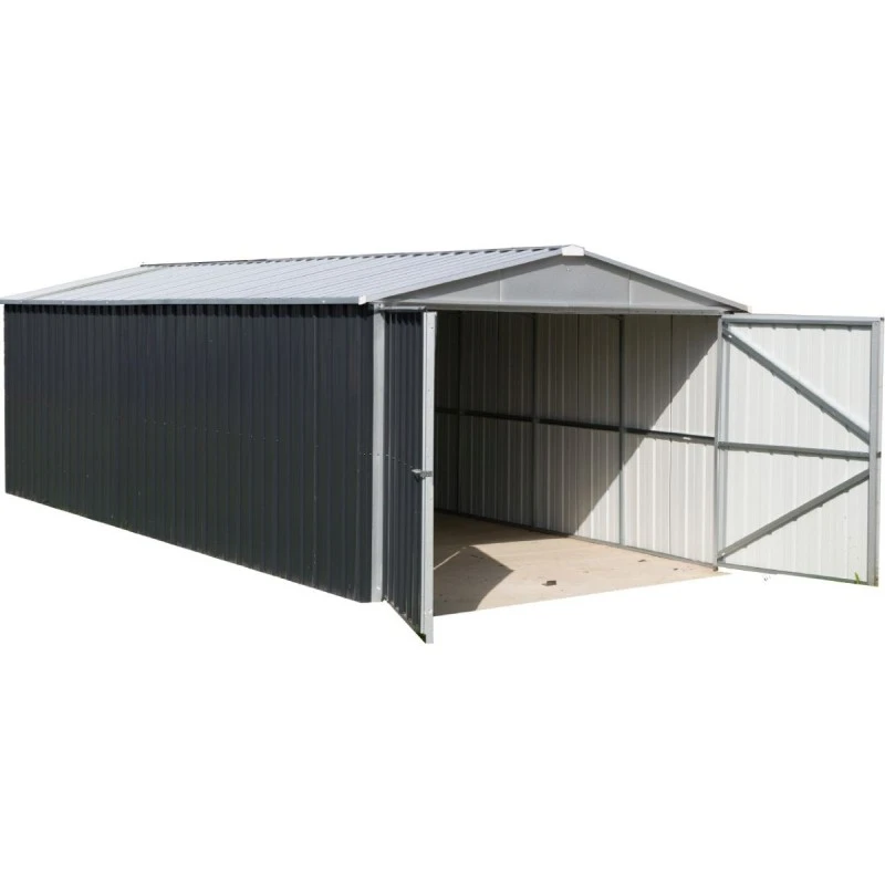 Garage Métal Anthracite 22,63m² + Kit D'ancrage Inclus - YARDMASTER 1 Garage Métal Anthracite 22,63m² + Kit D'ancrage Inclus - YARDMASTER