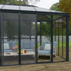 Moustiquaire Pour Vérandas Sanremo Et Ledro En Alu Gris Et Polyester - Canopia -Jardin Abri Boutique moustiquaire pour verandas sanremo en alu gris et polyester canopia 4