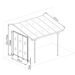 Panneau Latéral En Aluminium Et PC 4mm Pour Toit De Terrasse Anthracite 2,5m X-METAL -Jardin Abri Boutique panneau lateral en aluminium et pc 4mm pour toit de terrasse anthracite 25m x metal 2