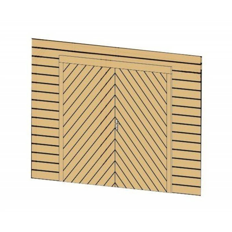 Paroi Frontale Avec Double Porte De Garage 390x245cm Pour Carport Modulable 5x5m - SOLID 1 Paroi Frontale Avec Double Porte De Garage 390x245cm Pour Carport Modulable 5x5m - SOLID