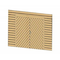 Paroi Frontale Avec Double Porte De Garage 480x245cm Pour Carport Modulable 6x5m - SOLID