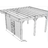 Paroi Frontale Avec Porte Simple Centrée 390x245cm Pour Carport Modulable En Bois Traité Autoclave - SOLID