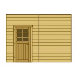 Paroi Frontale Avec Simple Porte Gauche 480x245cm Pour Carport Modulable En Bois Traité Autoclave - SOLID