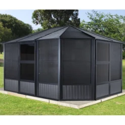 Pavillon Charlestone 384x489cm En Aluminium Et Acier Galvanisé - SOJAG -Jardin Abri Boutique pavillon charlestone 384x482cm en aluminium et acier galvanise sojag 2