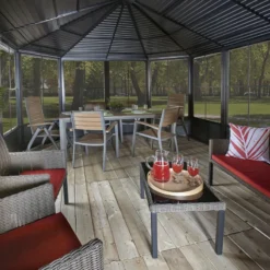 Pavillon Charlestone 384x594cm En Aluminium Et Acier Galvanisé - SOJAG -Jardin Abri Boutique pavillon charlestone 384x594cm en aluminium et acier galvanise sojag 2