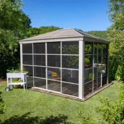 Pavillon Striano 362x427cm En Aluminium Et Acier Galvanisé Avec Moustiquaires - SOJAG -Jardin Abri Boutique pavillon striano 362x427cm en aluminium et acier galvanise avec moustiquaires sojag 5